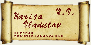 Marija Vladulov vizit kartica